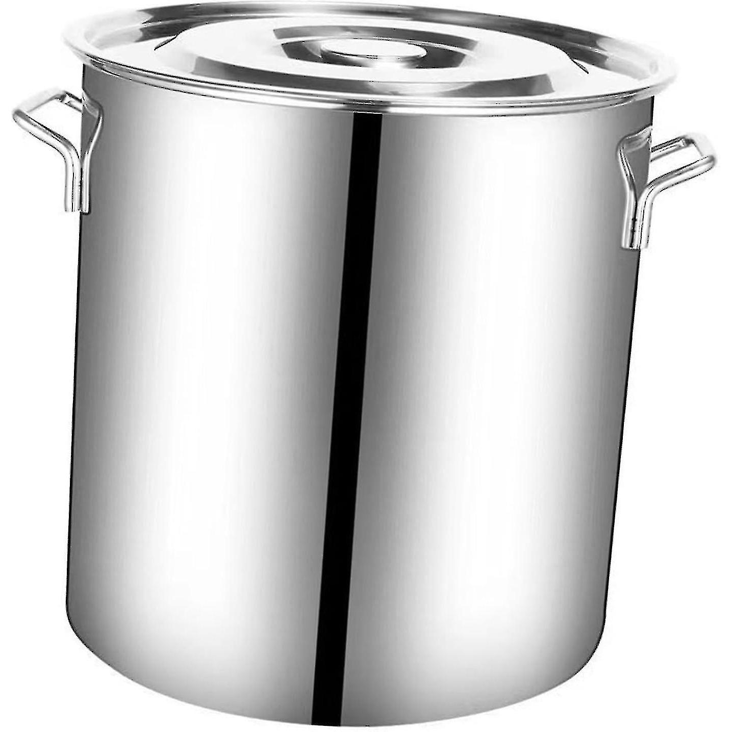 TK 20L Commercial Grade Stainless Steel Soup Pot with Lid - Catering Stew Boiling Pan and Stockpot