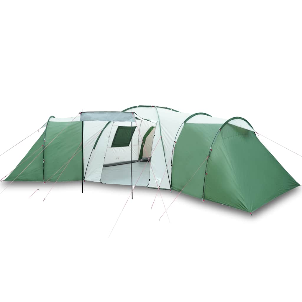 vidaXL Tienda de campaña familiar iglú 12 personas impermeable verde