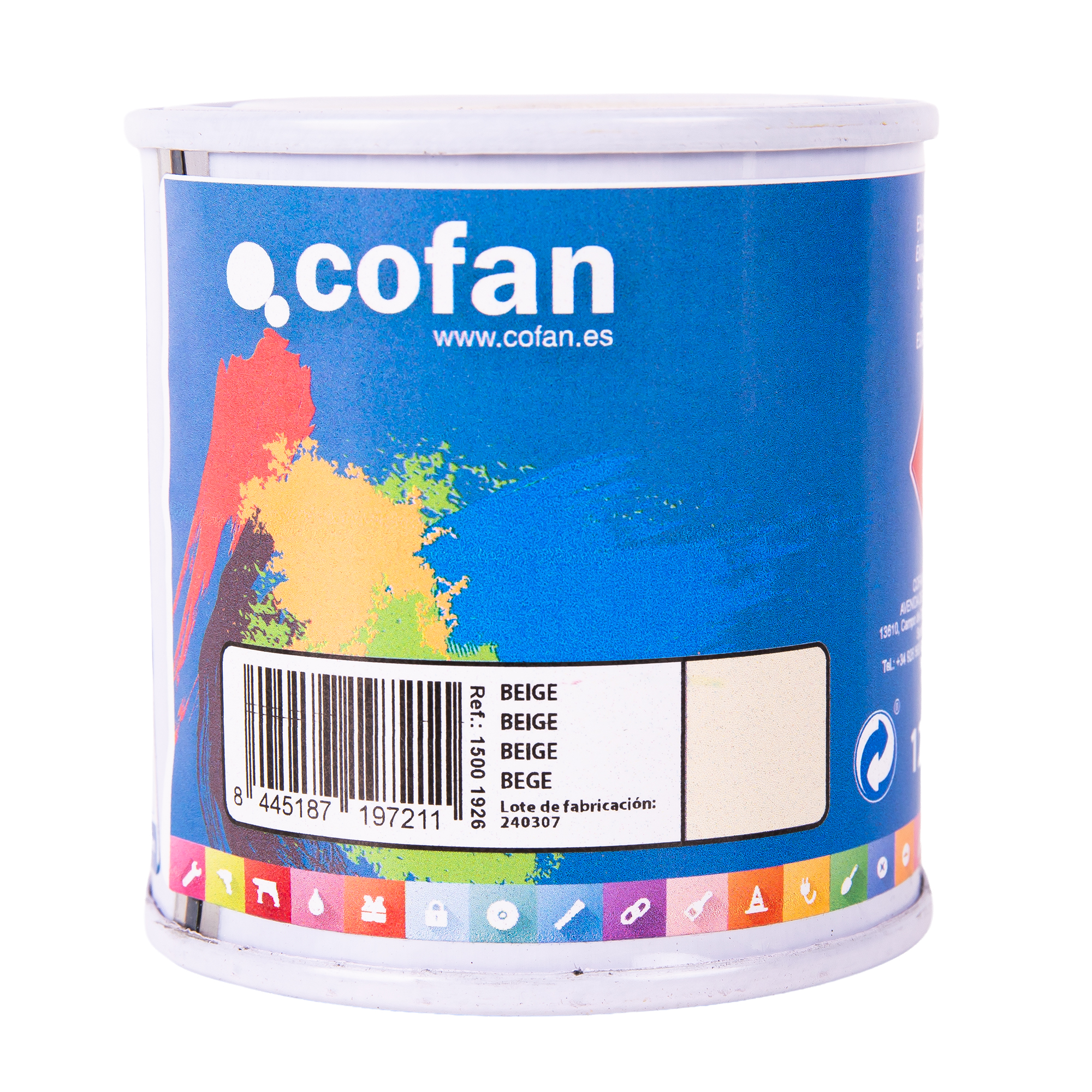 Cofan Esmalte Sintético | Color Beige | Envase de 125 ml