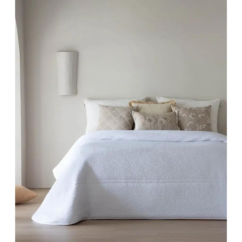Edredón Conforter Tejido Jacquard, Modelo Riaza C/01, Color Blanco, Varias Medidas Disponibles, Sandeco