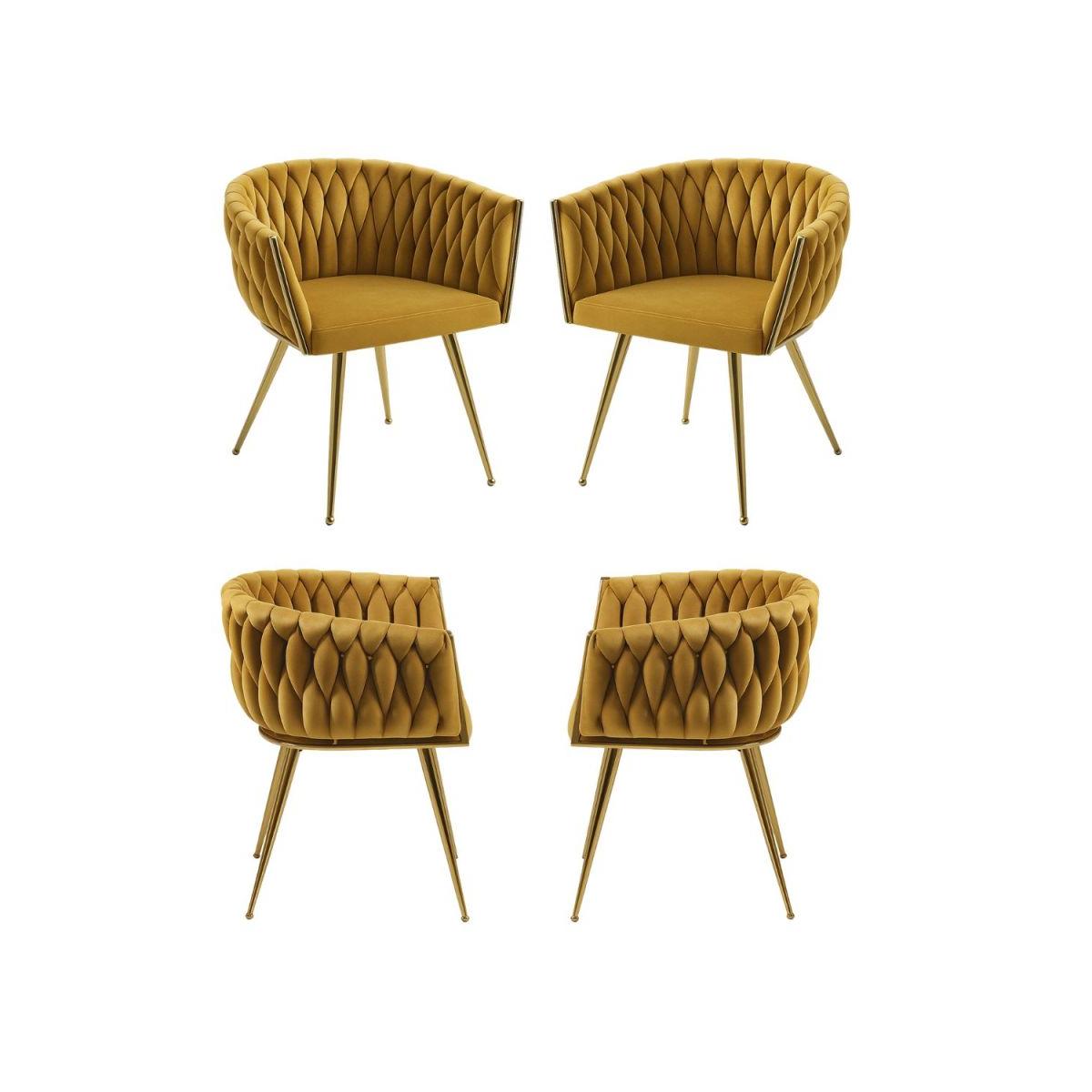 Regalos Miguel - Packs Sillas Comedor - Pack 4 Sillas Widny Golden Terciopelo - Gris oscuro