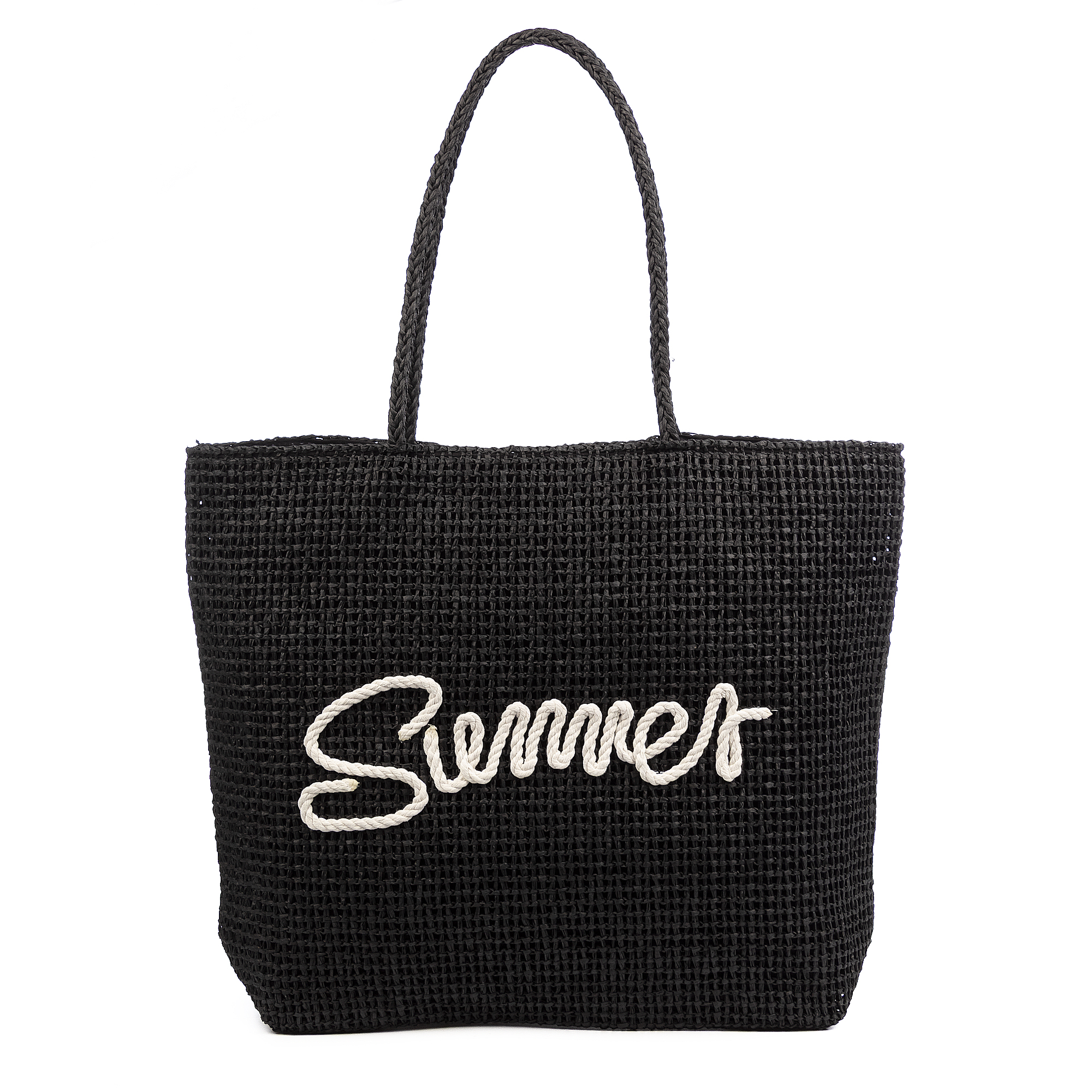 FIRENZE ARTEGIANI Bergeggi Bolso shopper Mujer. Fabricado en papel trenzado diseño "Summer". 51x13x40cm.