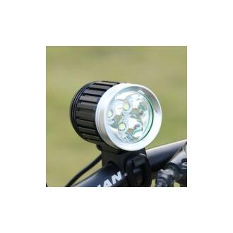 CA Potente luz LED para bicicleta de montaña, recargable, resistente al agua, 4000 LM, 3 T6 CREE XM-L, 4 modos de luz, baterías de litio, cargador, diadema ajustable y luz trasera (1 unidad)