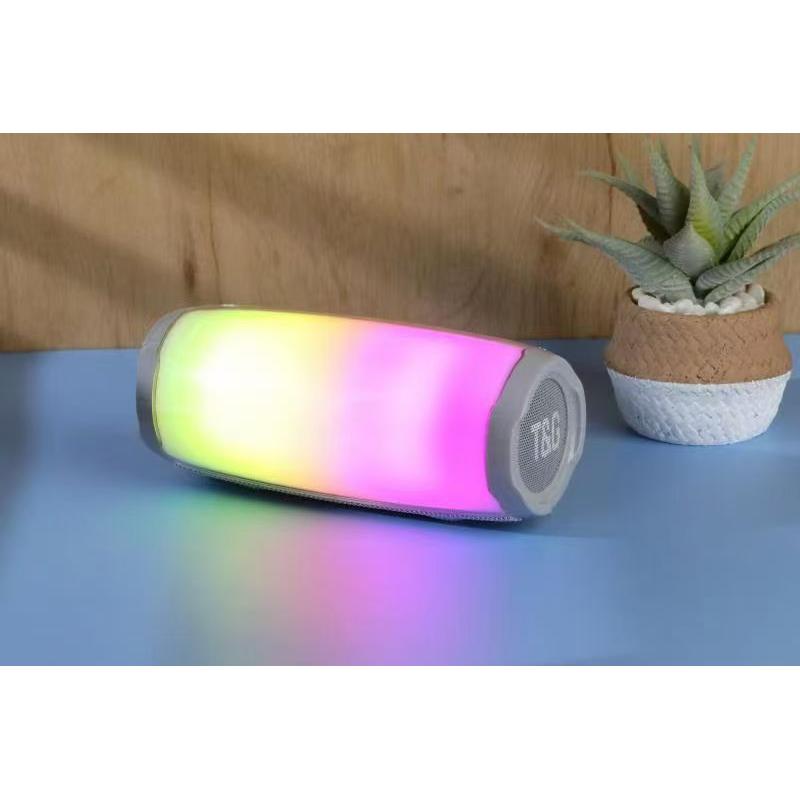 T&G Altavoz Bluetooth T&G TG-366 con Luces LED RGB, Radio FM, MicroSD y Manos Libres - Sonido Estéreo Portátil TWS
