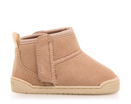 Botines niña Mustang barefoot color nuez nude calzado respetuoso de Mustang free con doble cierre lateral adherente botitas muy comodas y ligeras con certificado vegano