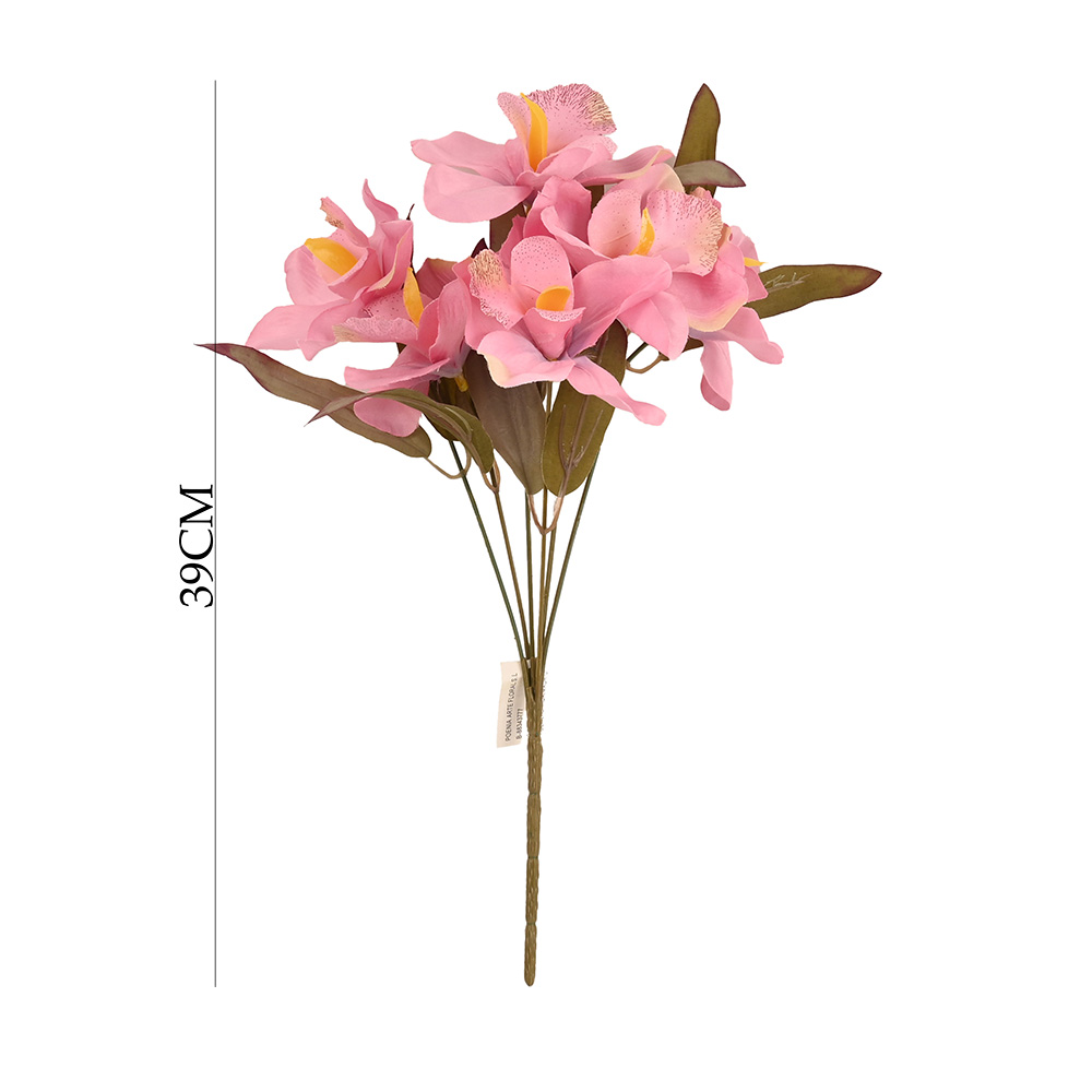 Poenia Arte Floral - Ramo de Lirio Artificial 7 Cabezas 39cm - REF 8435588800322 - Pack de 3 - Flor Artificial