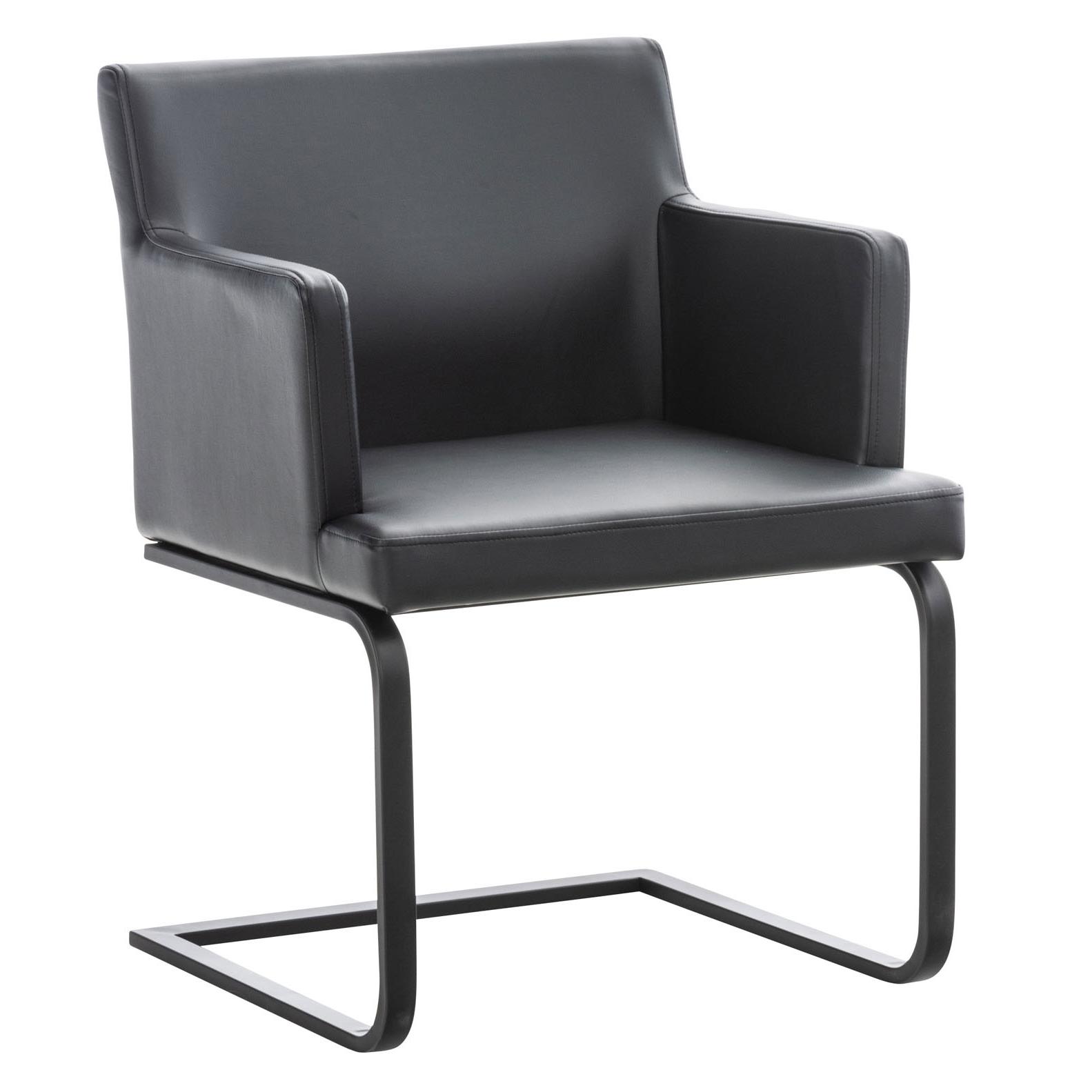 Silla Cantilver Aberford en Cuero PU Negro,Negro