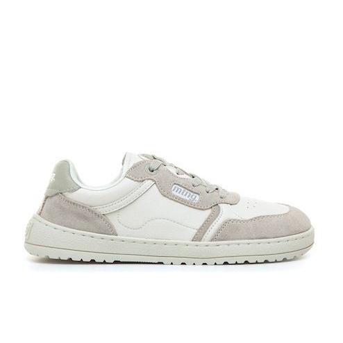 Zapatillas niño y niña Mustang free barefoot color Suede off white blanc0 con cierre de cordones calzado respetuoso de piel para juniors y con plantilla de trasición para los que no estan acostumbrados al calzado barefoot muy comodas
