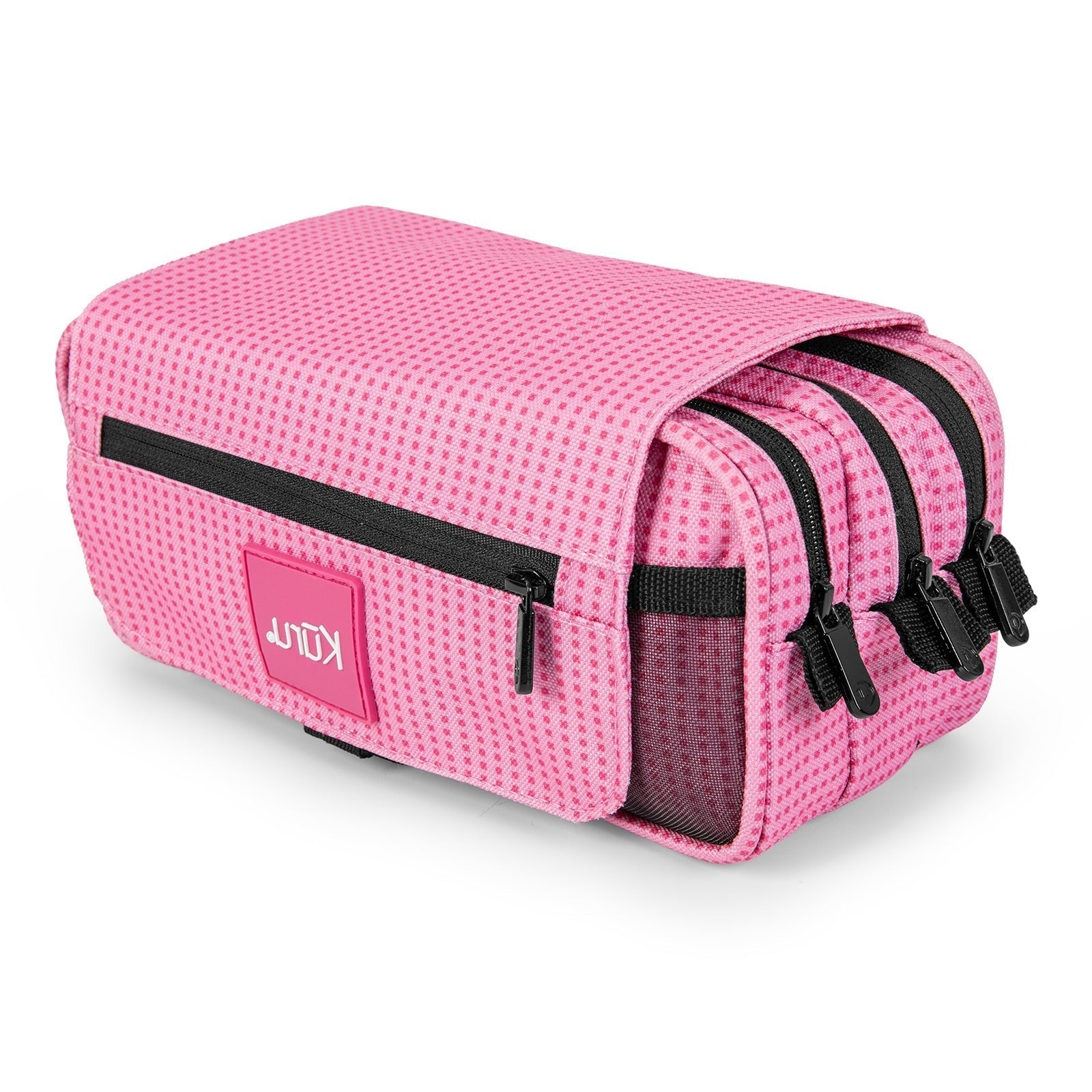Grafoplás Kūru - Estuche Portatodo Triple con Solapa para Material Escolar. Rosa