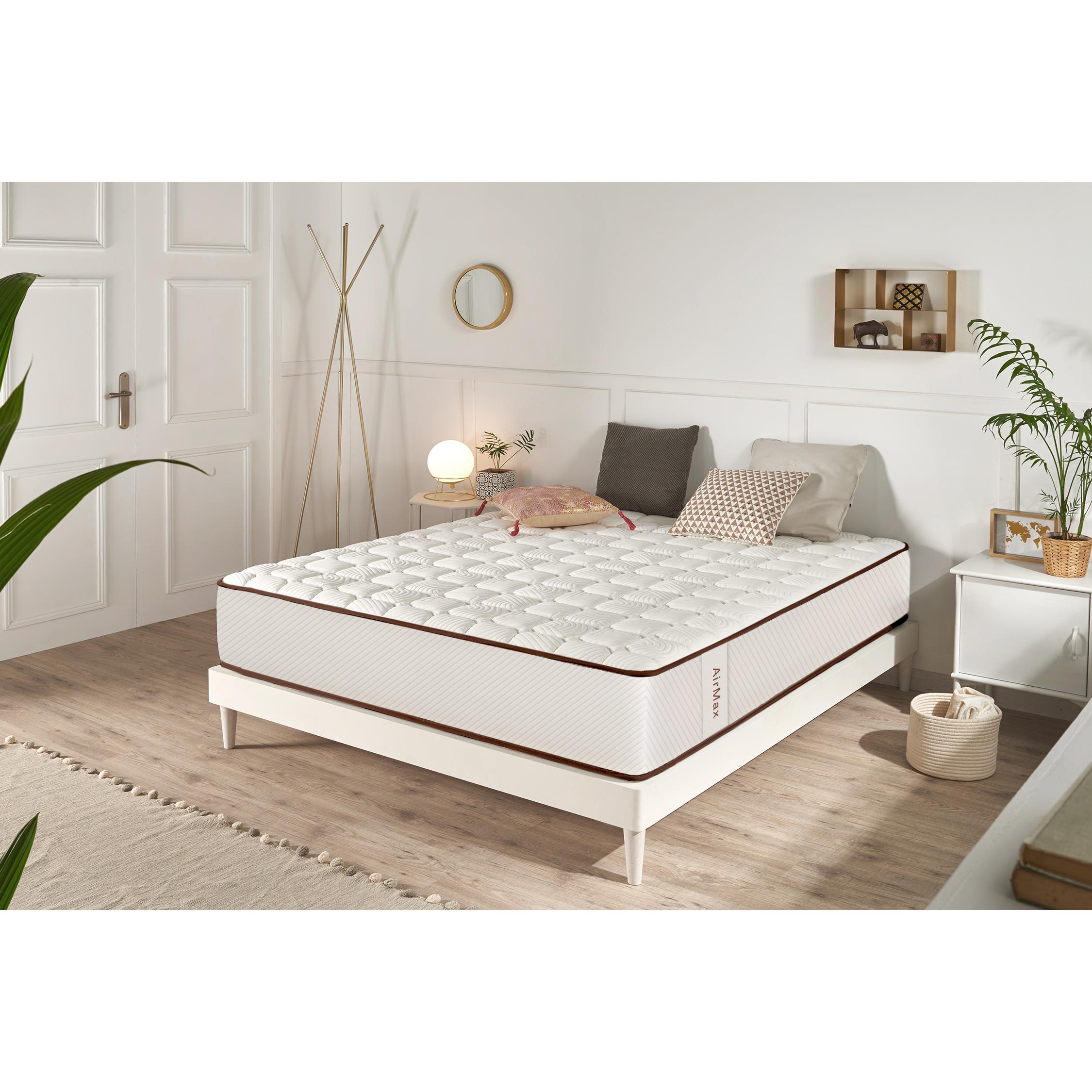 Colchón Viscoelástica Air Max - Ergonómico - Independecia de lechos - Transpirable - 30 CM - Blanco - 80X180 - Moonia