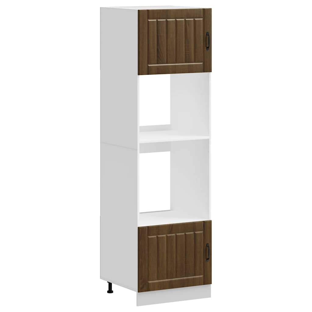vidaXL Armarios para horno 2 unidades "Lucca" de madera de ingeniería  60 x 57 x 207 cm Multicolor