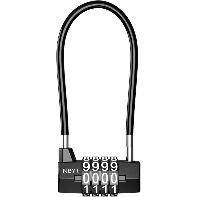 CA Candado de combinación, candado de arco largo, candado de combinación de 4 dígitos, candado de código pequeño resistente a la intemperie, candado de cable para equipaje para gimnasio y garaje.