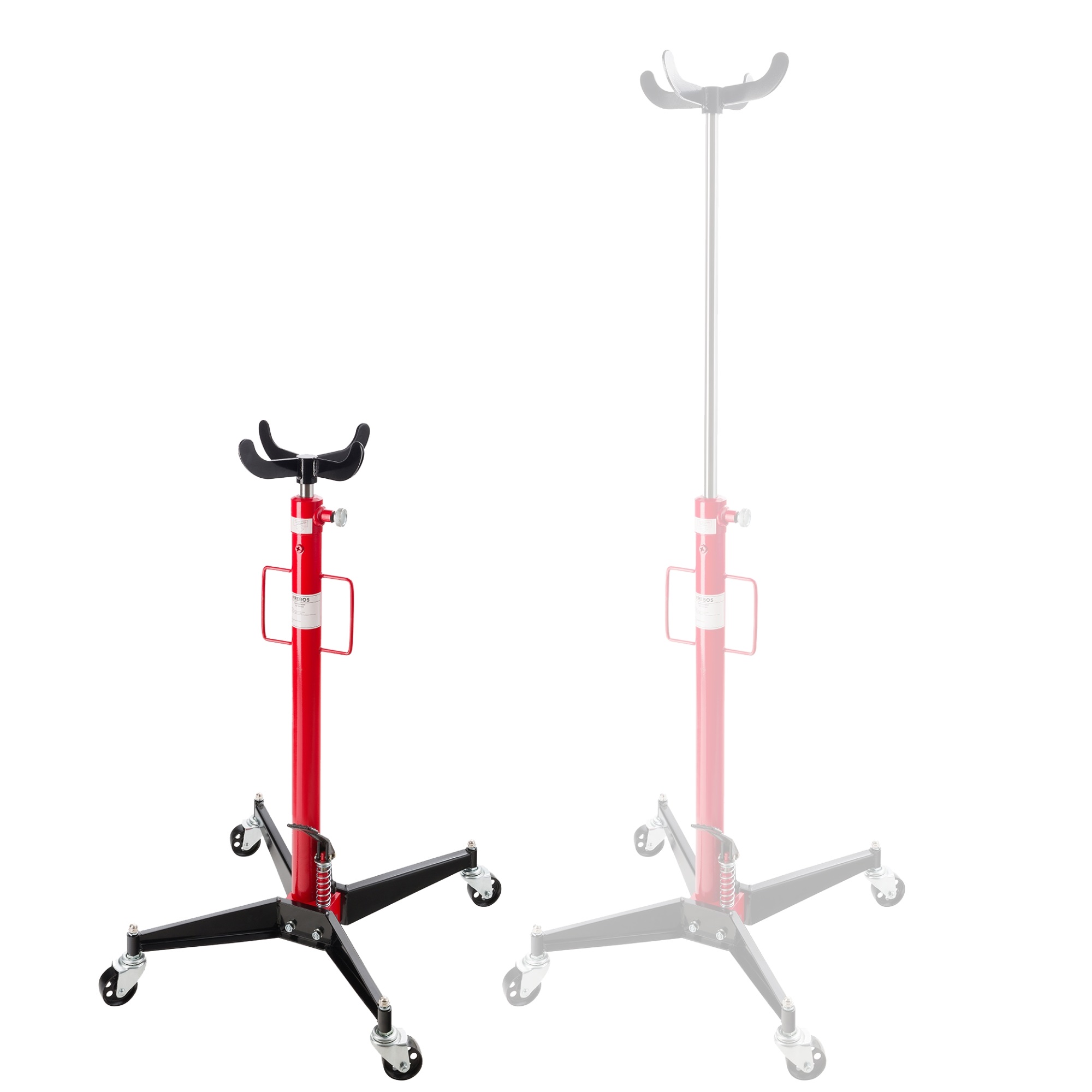 AREBOS Gato de transmisión hidráulico móvil - Gato de transmisión - de acero - hasta 500 kg - 4 ruedas - con 1 pedal