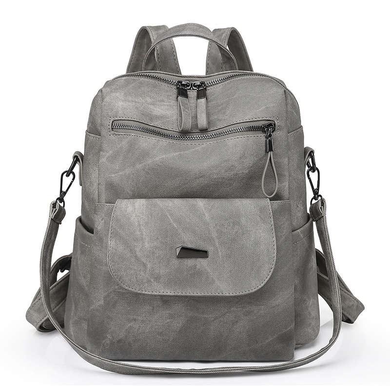 Mochila de cuero impermeable para mujer, bolso escolar de moda para bolso de mochila para mujer, bolso de mochila retro