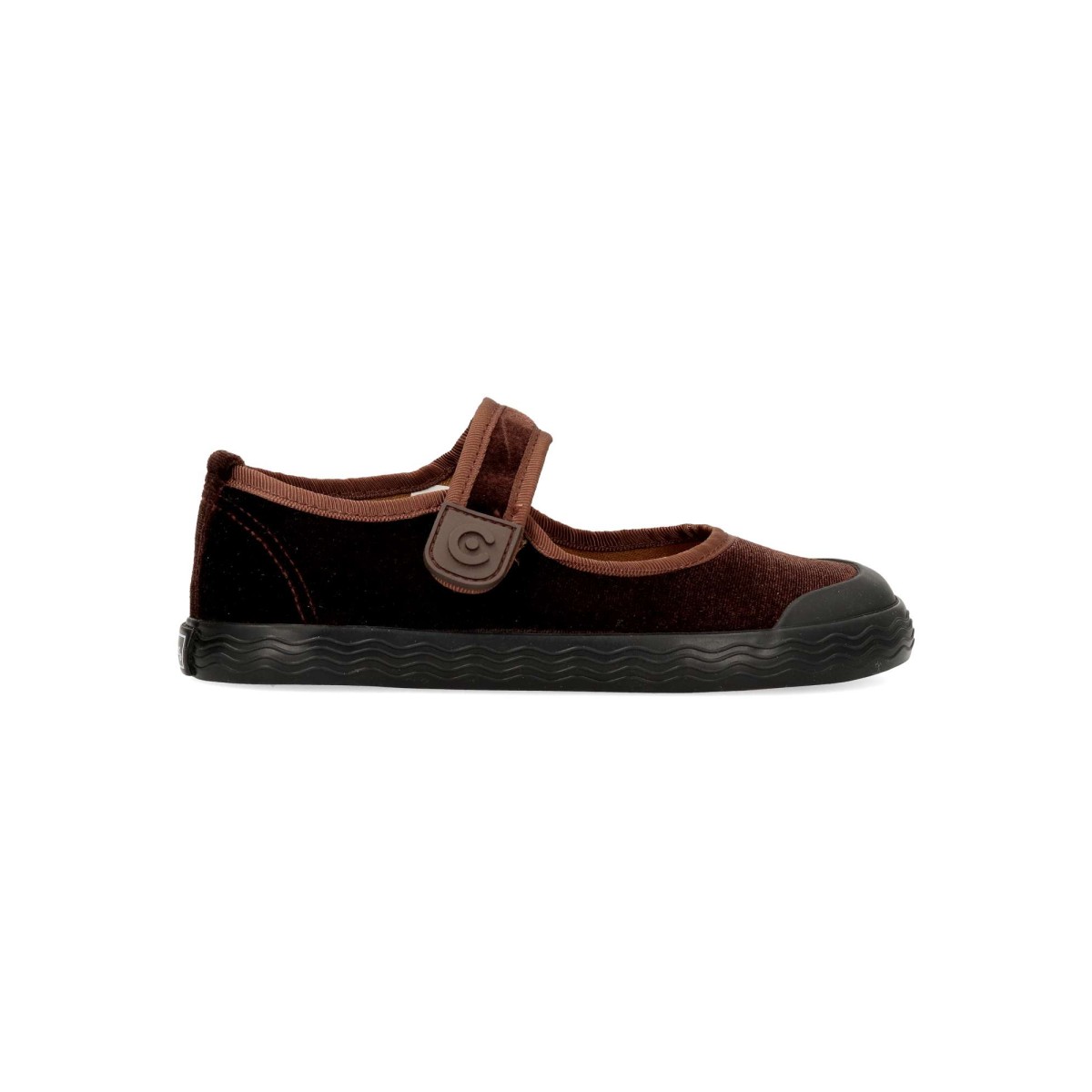Conguitos - Merceditas barefoot de terciopelo para niña, diseño elegante con puntera ancha y suela flexible de caucho para ocasiones especiales