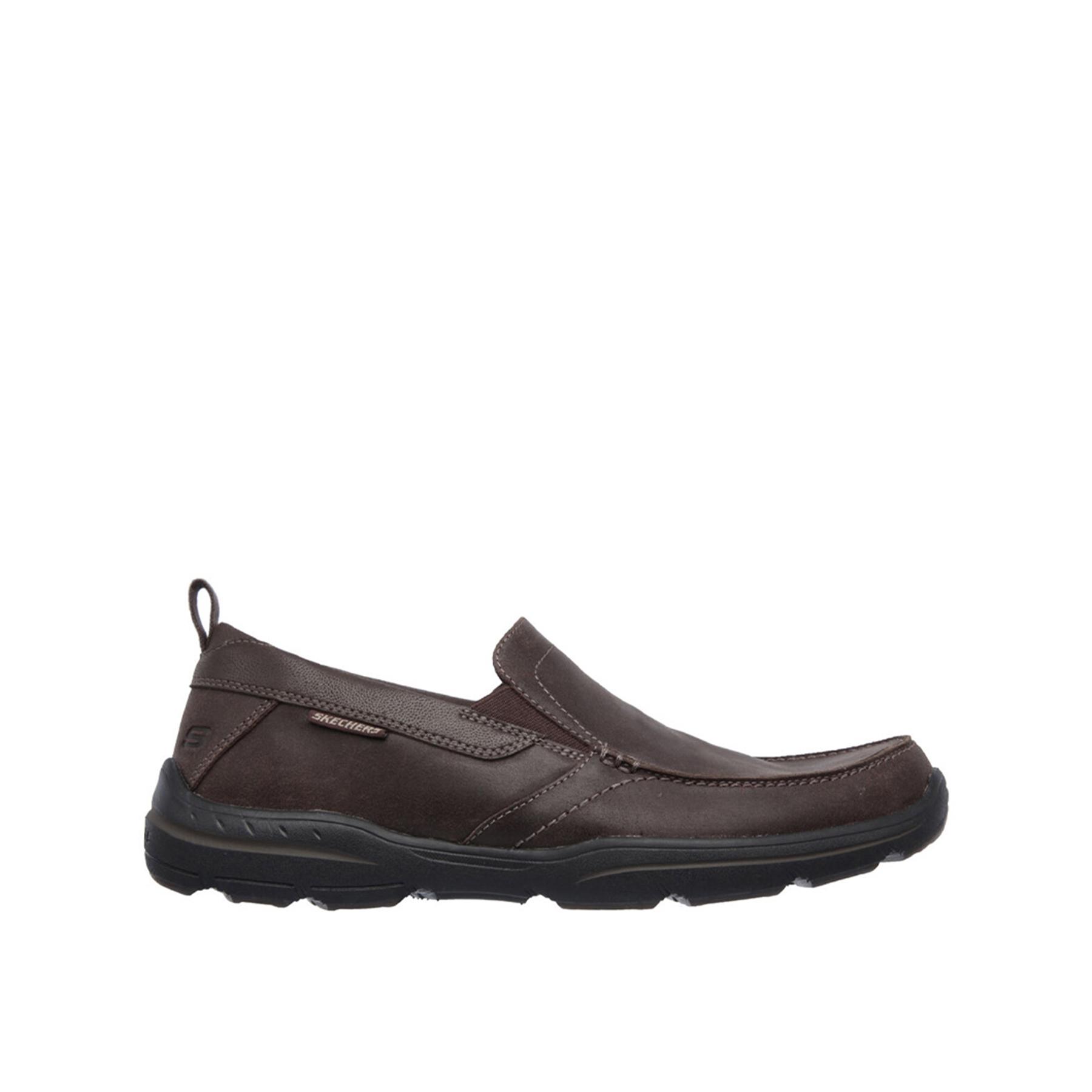 Skechers 64858_DKBR Mocasines de hombre marrón oscuro en sintético 80534