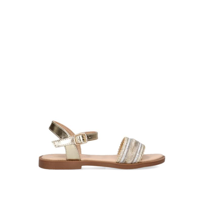 Sandalia Luna Kids - Niña - Suela Plana - Modelo C941 - Color Oro