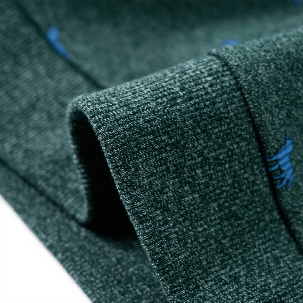 Sudadera para Niños con Estampado de Perritos Ropa Infantil Verde Oscuro Melange
