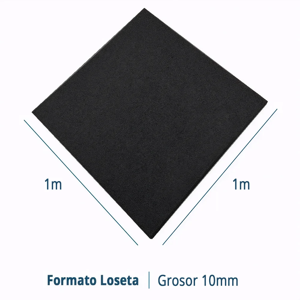 Arquiservi - Loseta de Caucho 100x100x10 mm Negro - Antideslizante y Aislante. Ideal para Fitness, Yoga y Funcionales