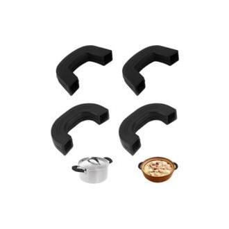 CA 4 soportes de silicona para ollas, mango de silicona, antiescaldaduras, protección contra el calor, para sartenes, estufas, woks y cacerolas