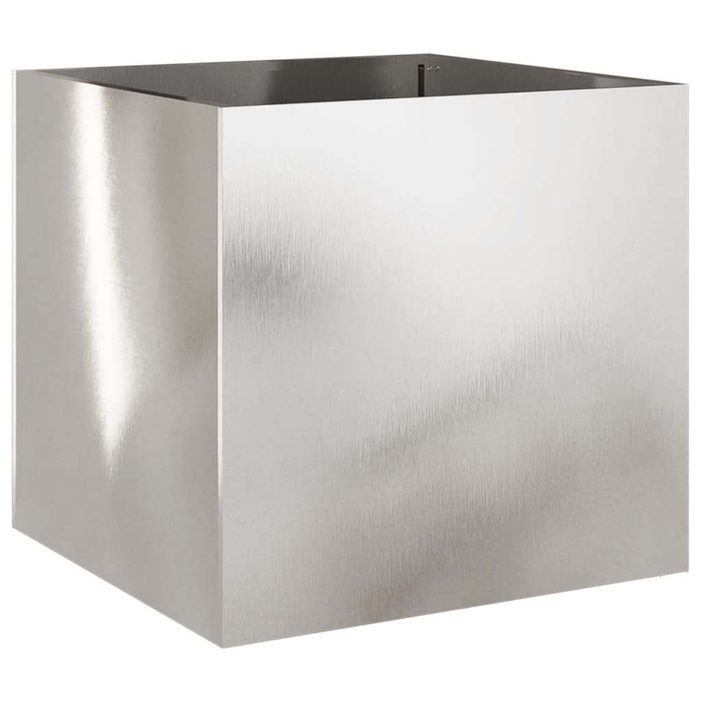 vidaXL Jardinera de acero inoxidable plateado 49x47x46 cm