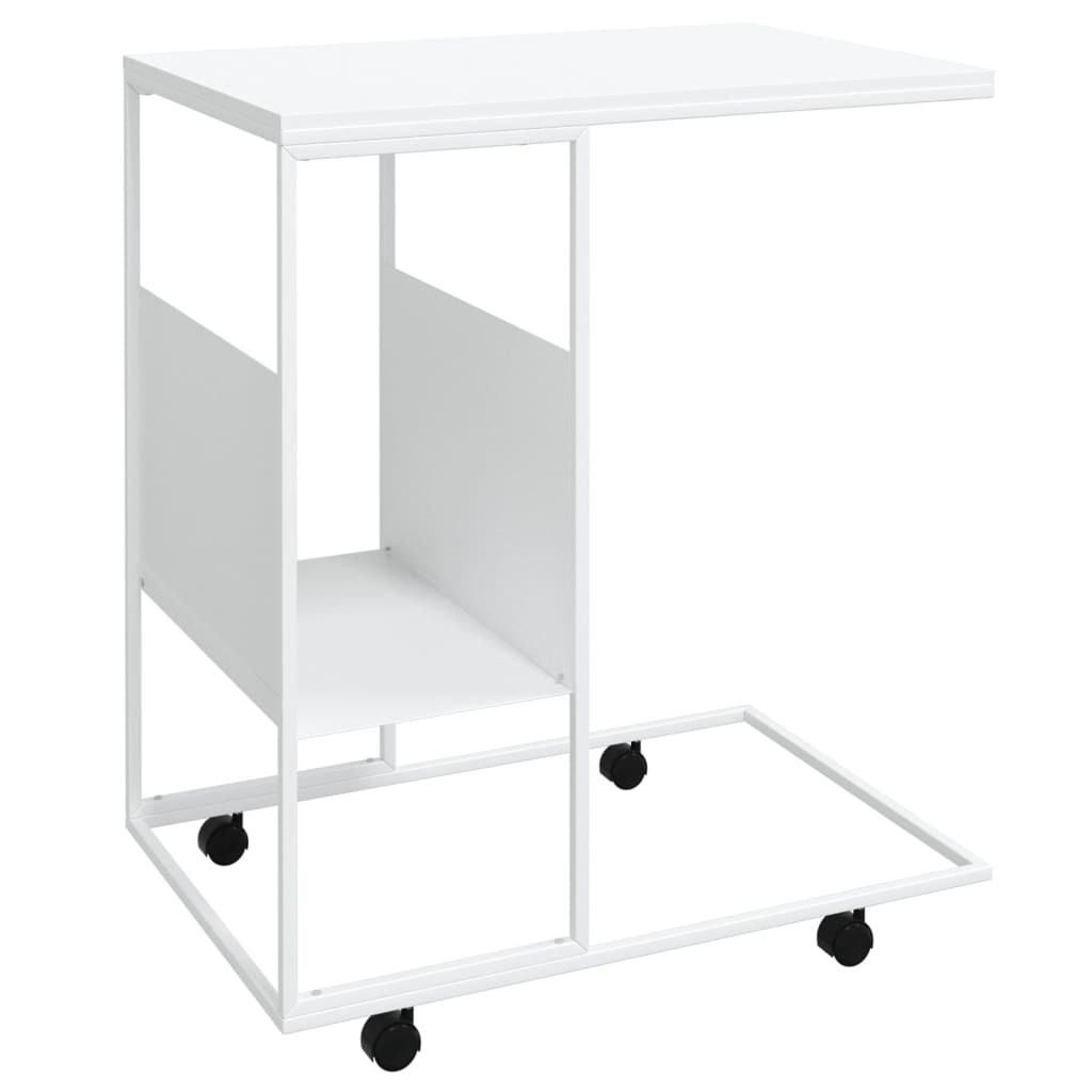 Vidaxl Mesa Auxiliar con Ruedas Madera Ingeniería 55x36x63,5 Cm Negro y Marrón