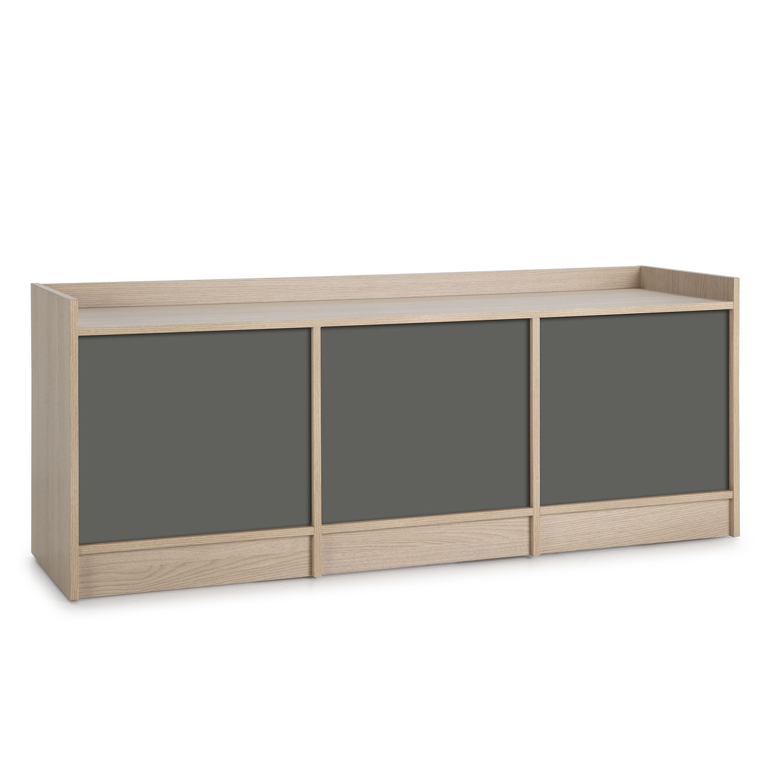 VS Venta-Stock - Mueble de TV modelo Moscu 3 puertas en color roble/gris