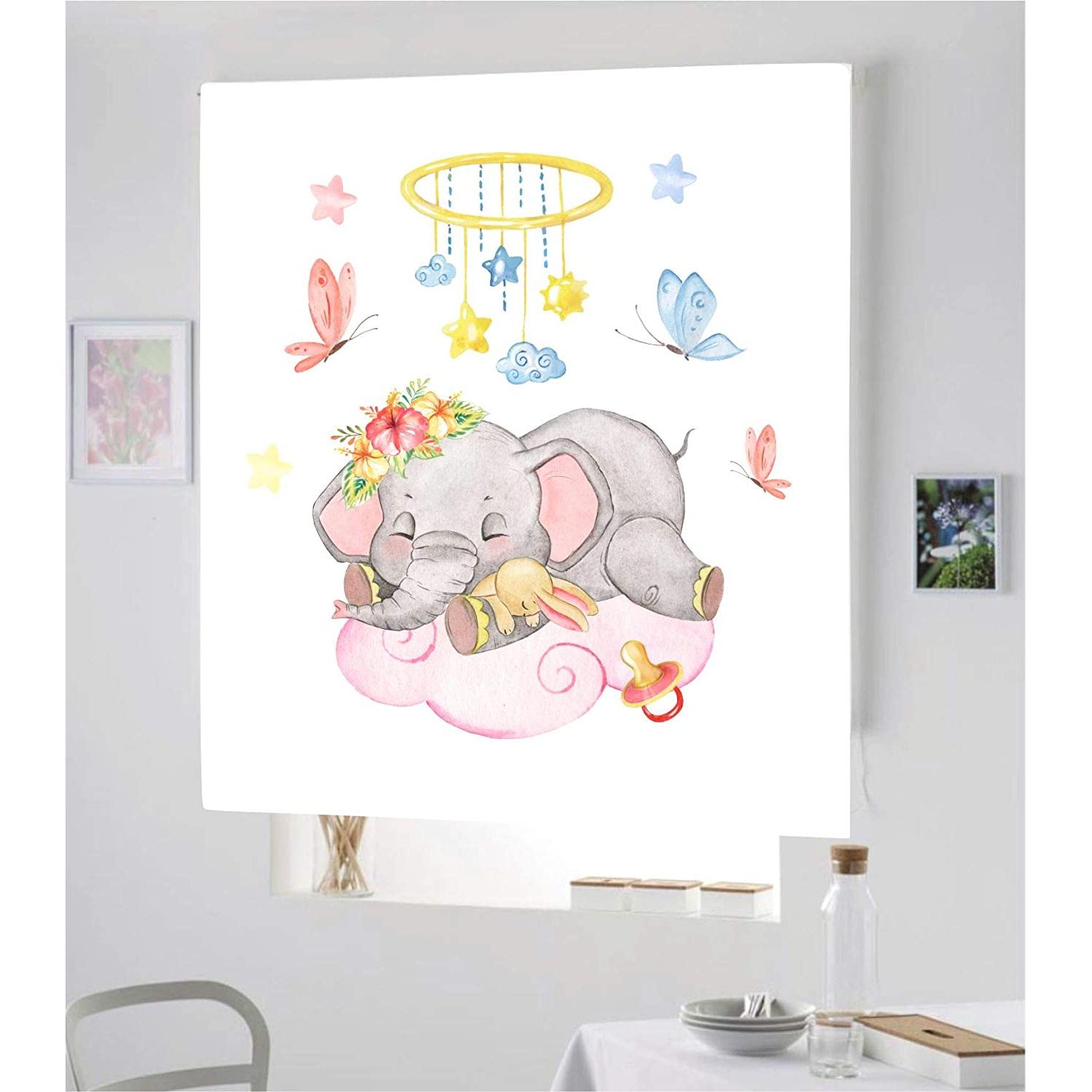 Estores Iroa-Estor Enrollable Infantil Niña Rosa con Nombre Personalizado - Diseño de Búho Bebé