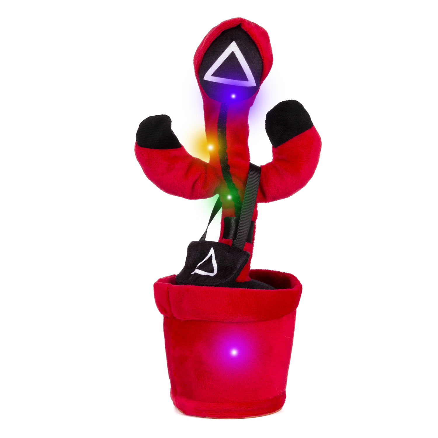 DAM. Squid Dancing peluche bailarín con luces led. Modo susto. Vigilante Triángulo. 12x12x32cm.