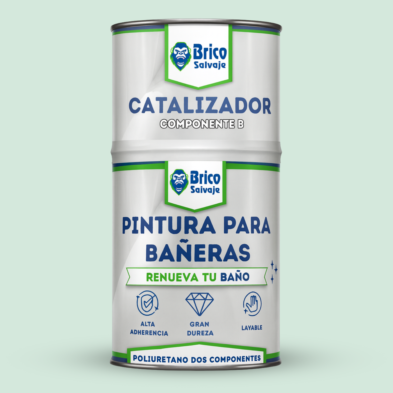 Pintura para Bañeras Brillante 600ml + 150ml Bricosalvaje