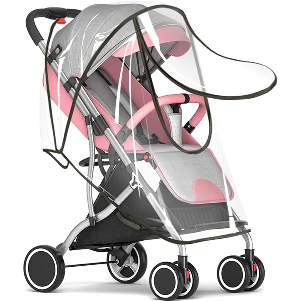 Universele regenhoes voor kinderwagen, regen- en winddicht, ademend, gemaakt van EVA-materiaal, middelgroot, 90*47*44*94 cm