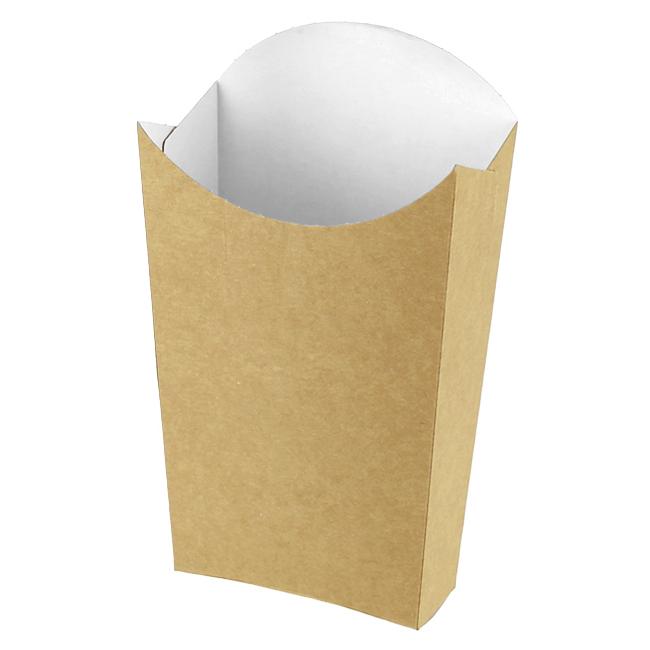MONOUSO | Caja Kraft para Patatas Fritas Grande 8,2x3,3x14,9cm (25 Uds)