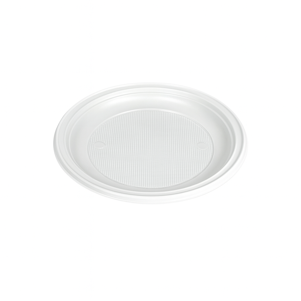 144pcs Platos de Plástico Reutilizables 20,5 cm – | Resistentes, Antideslizantes y 100% Reciclables