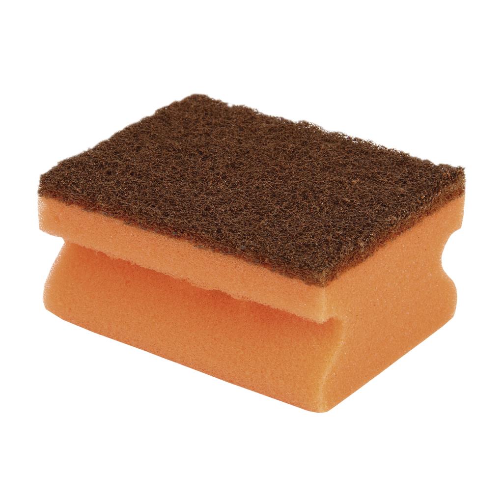 Cofan | Pack de 3 estropajos antibacterianos | Color Naranja | Medidas 9,5 x 7 x 4,6 cm