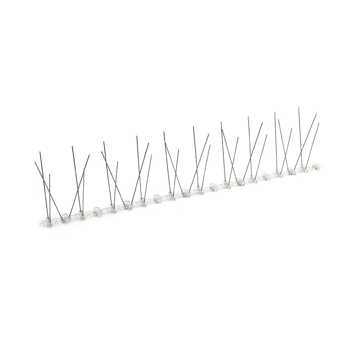 Ahuyentador de Palomas Akhuo S-80 | Tira de 50cm | 20 Púas de Acero Inoxidable | Base de Policarbonato Anti-UV | Apertura 93mm | Barrera Antiposamiento para Cornisas y Ventanas