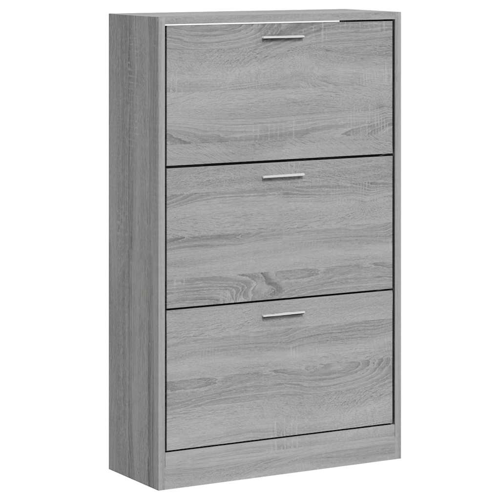 vidaXL Mueble zapatero madera contrachapada gris Sonoma 63x24x103 cm
