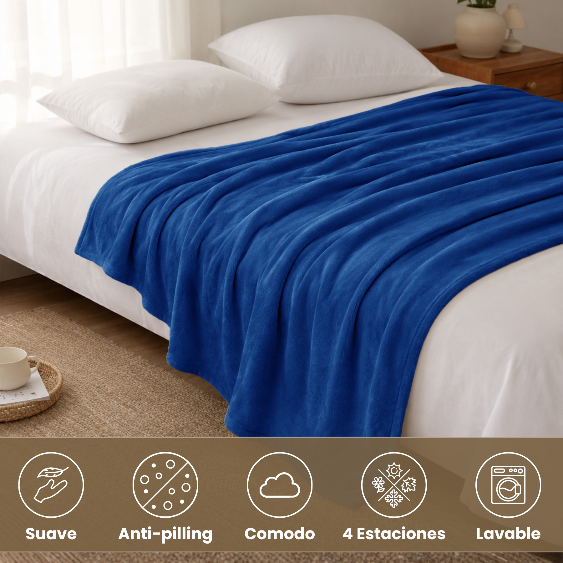 Manta Sedalina Franela Extra Suave 100% Poliéster OEKO-TEX, cálida y duradera para dormitorio, salón y viaje. Segura para bebés y mascotas, lavable fácil de cuidar, 3 tamaños, ideal sofá, salón compartido y camas grandes invierno