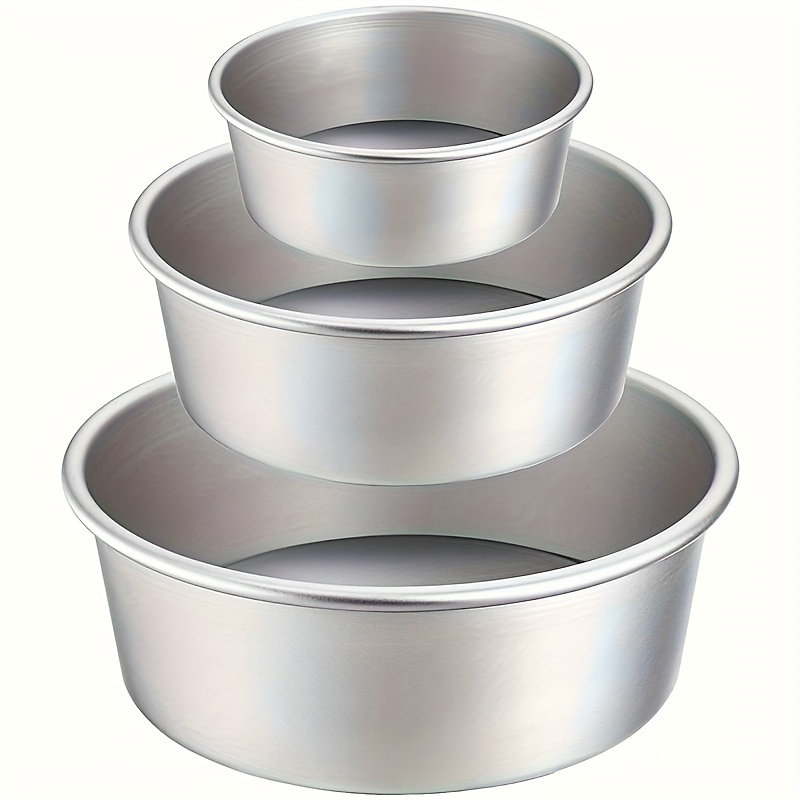CA Juego de 3 moldes de aluminio para pasteles de 4, 6 y 8 pulgadas
