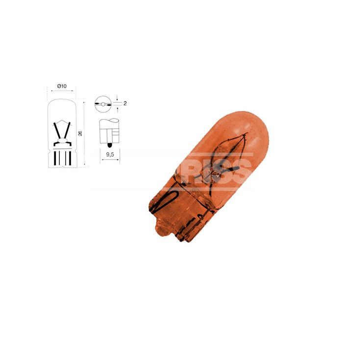Blister 2 Lámparas Bombilla Para Coche Wy5w T10 12V 5W (10Ud) 79780292
