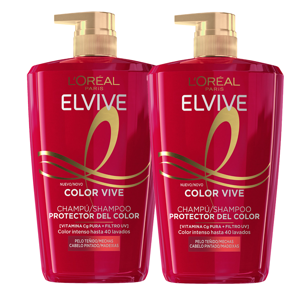 L'Oréal Paris | Rutina Elvive Color Vive Recarga Ecopack de Champú, Mascarilla, Champú, Acondicionador o Aceite Protector Para Pelo Teñido