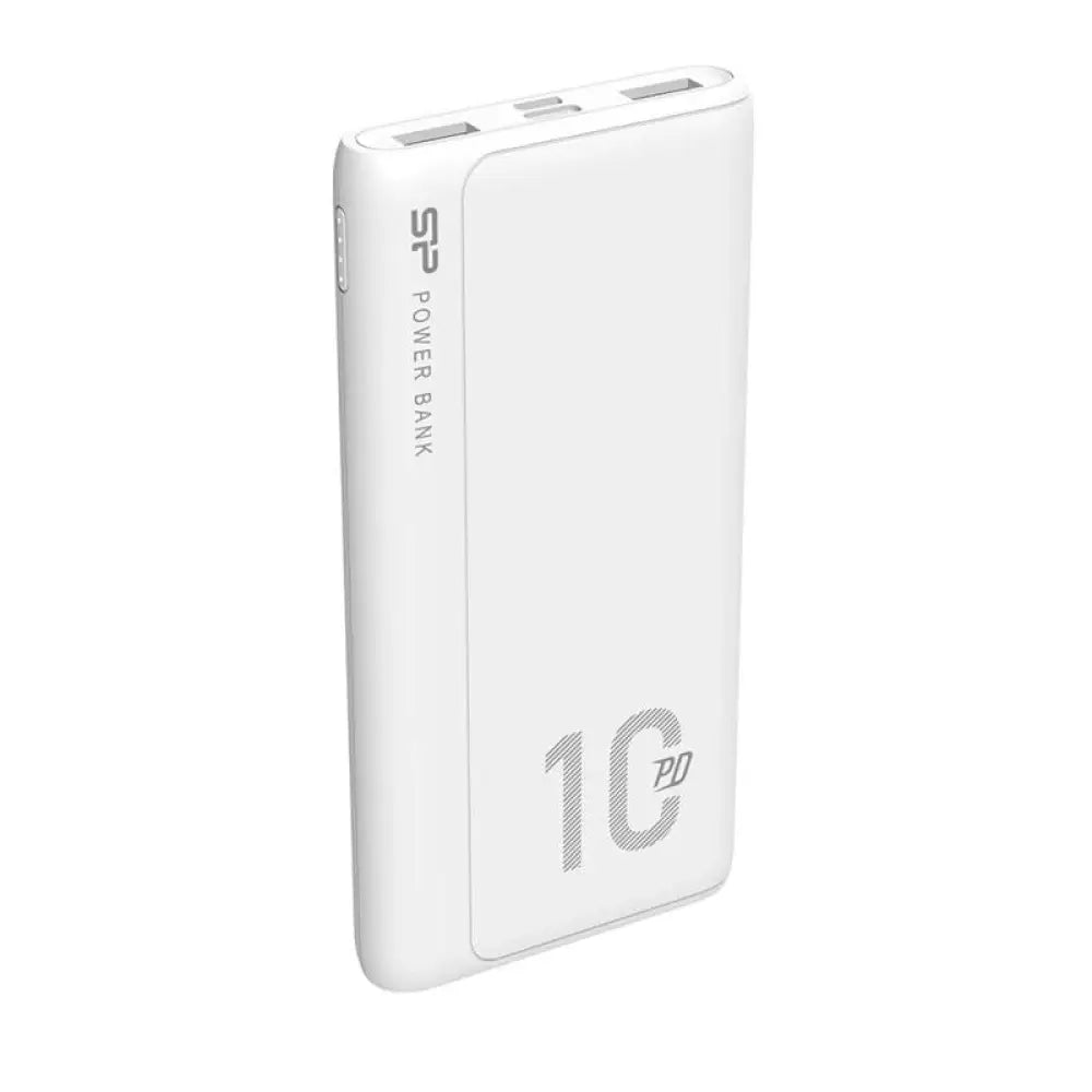 Silicon Power - Power bank SP Powerbank QP15 de 10.000 mAh con carga rápida QC, blanco, para dispositivos móviles y uso diario