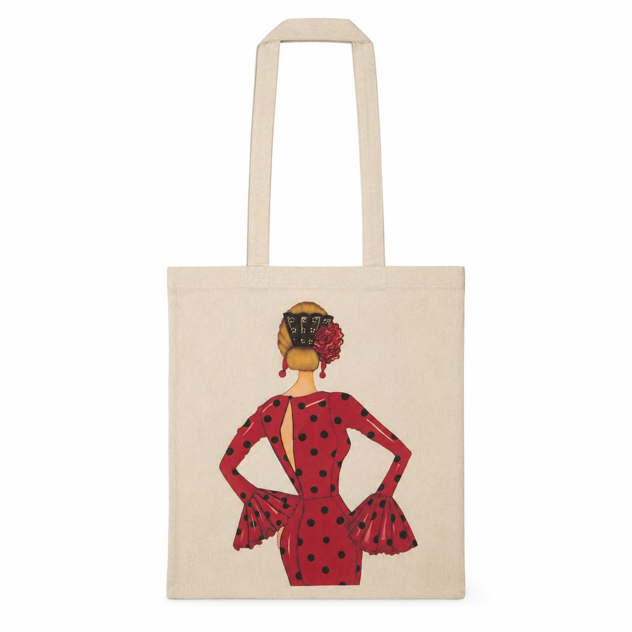 illustrArte Bolsa Tote Cádiz Flamenca 38 x 42 cm, Algodón