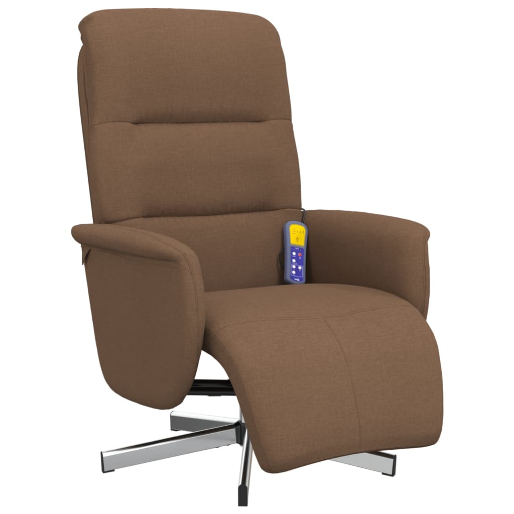 Vidaxl Sillón Reclinable de Masaje con Reposapiés Tela Gris Claro