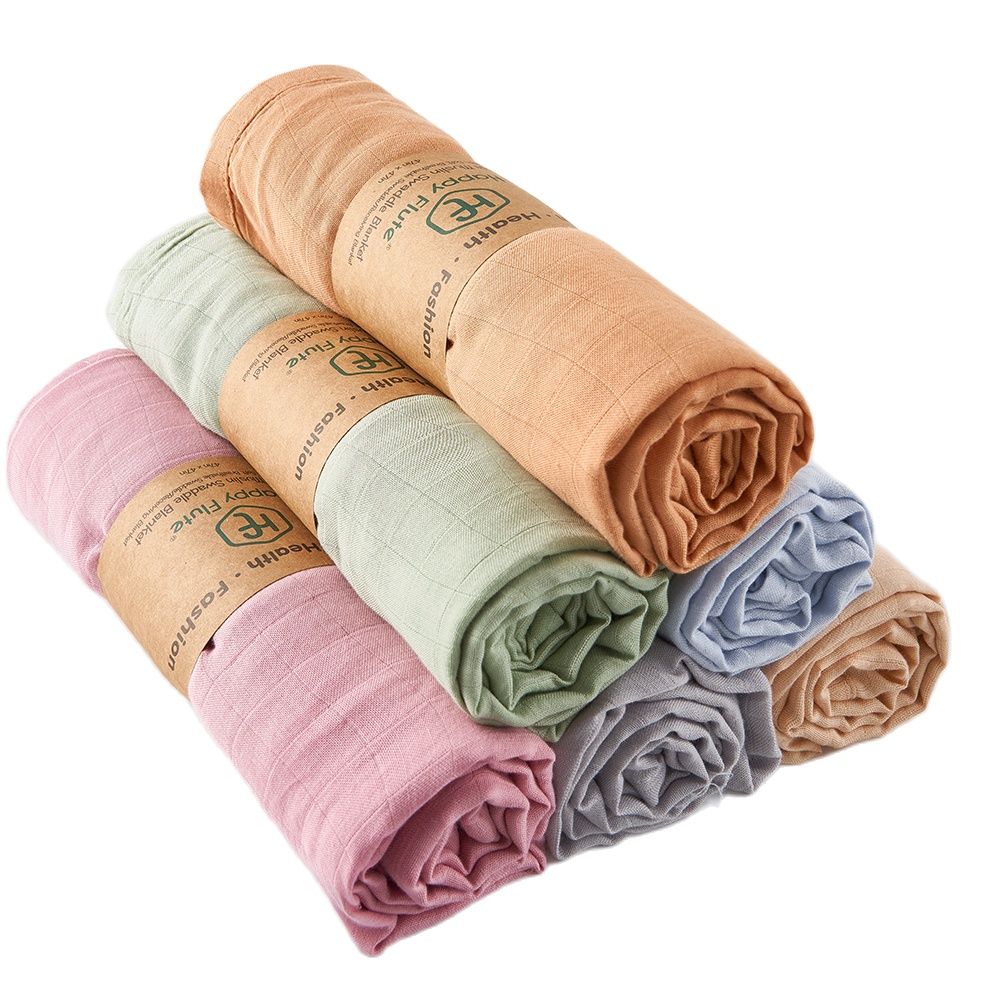 TK Envoltura De Bambú Y Algodón Para Bebé Recién Nasido 120x110CM 2 Capas Cómodas Muslin Digital Plain Alta Calidad Para Todas Las Estaciones
