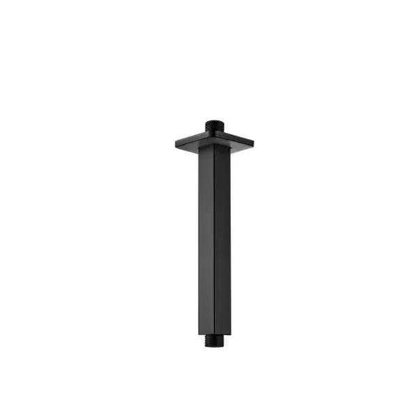 VALAZ Brazo soporte para rociador de techo cuadrado de 2x20 cm en color negro mate