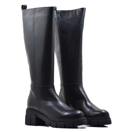Bota Elodie CA-1888 en Piel Krust Negro - Diseño Español