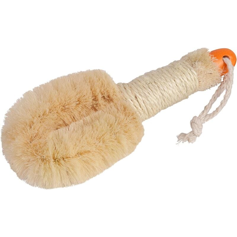 Cepillo de baño de sisal natural con mango de madera, para exfoliación y masaje