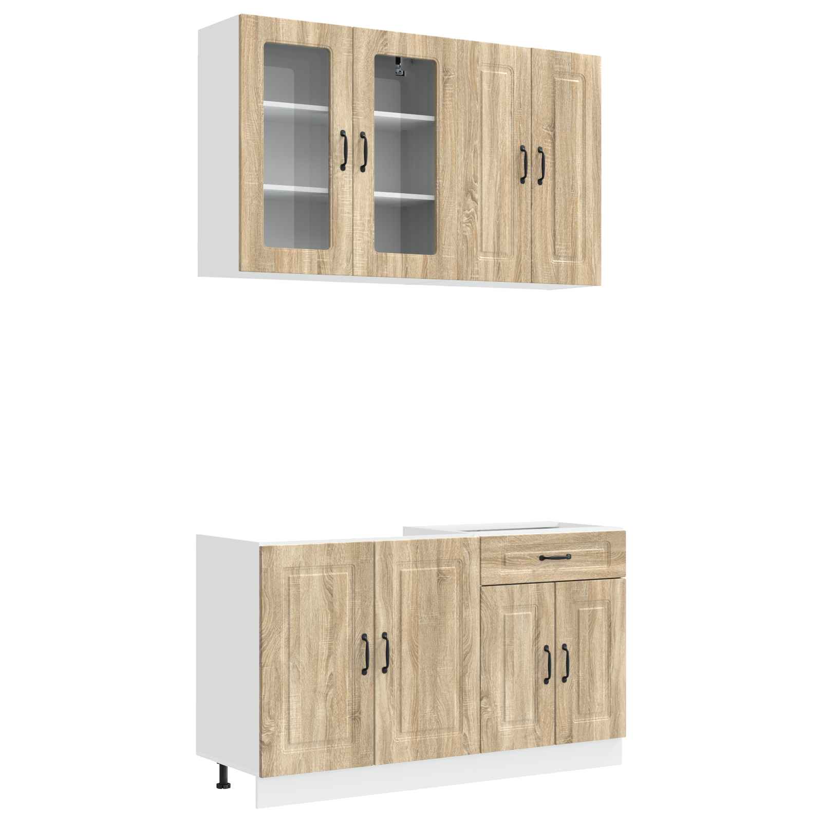 vidaXL Unidad de cocina KALMAR 4 uds. Madera de ingeniería Multicolor