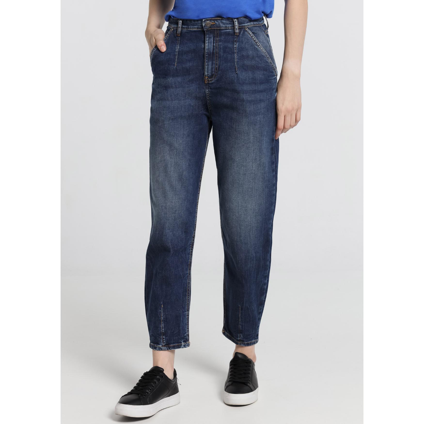 Vaquero Cimarron modelo Berta para mujer · denim elástico azul · fondo de armario- Tallaje en Pulgadas