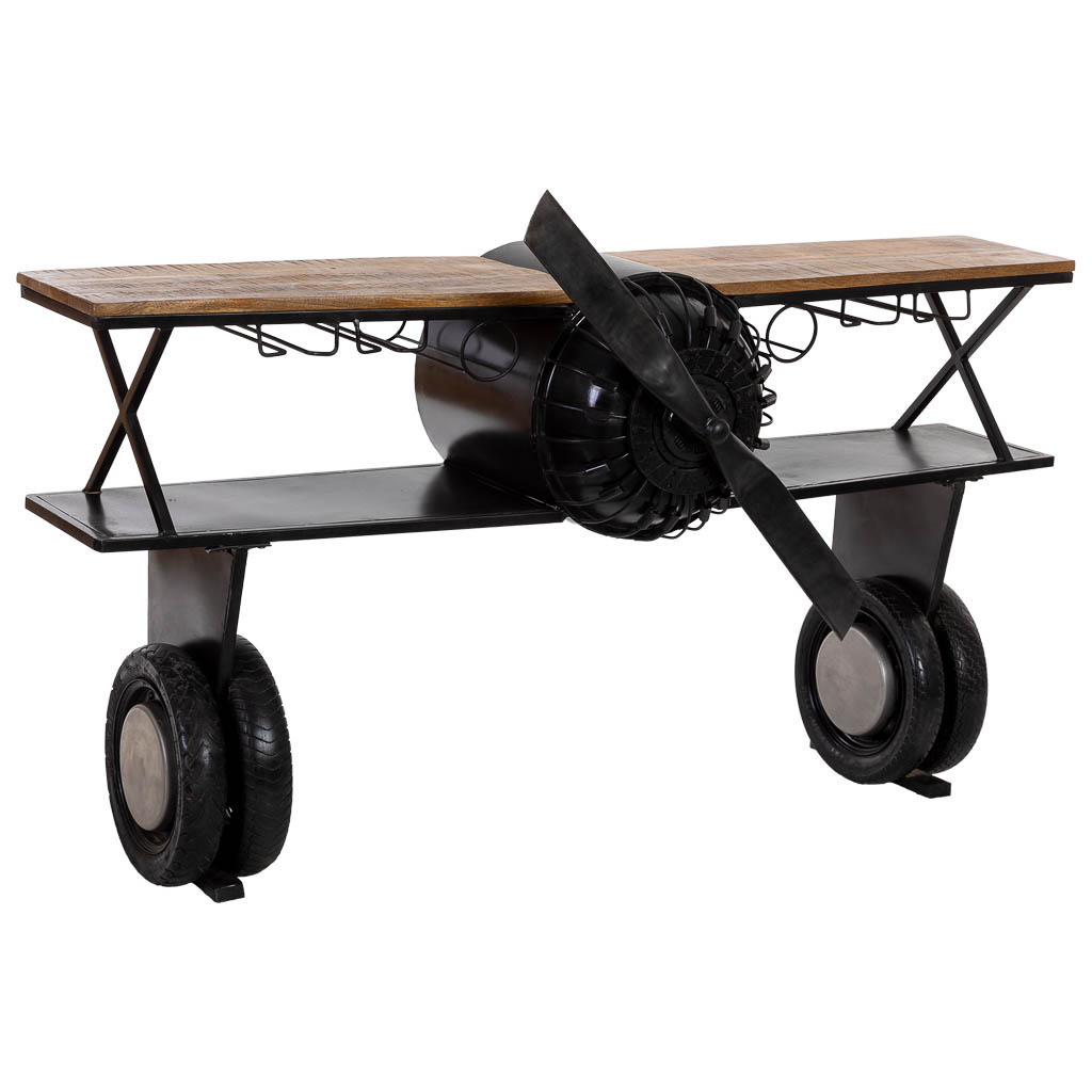Wonderlust Deco - Barra botellero con ruedas negro 180x58x98h cm Negro 180x58x98h cm